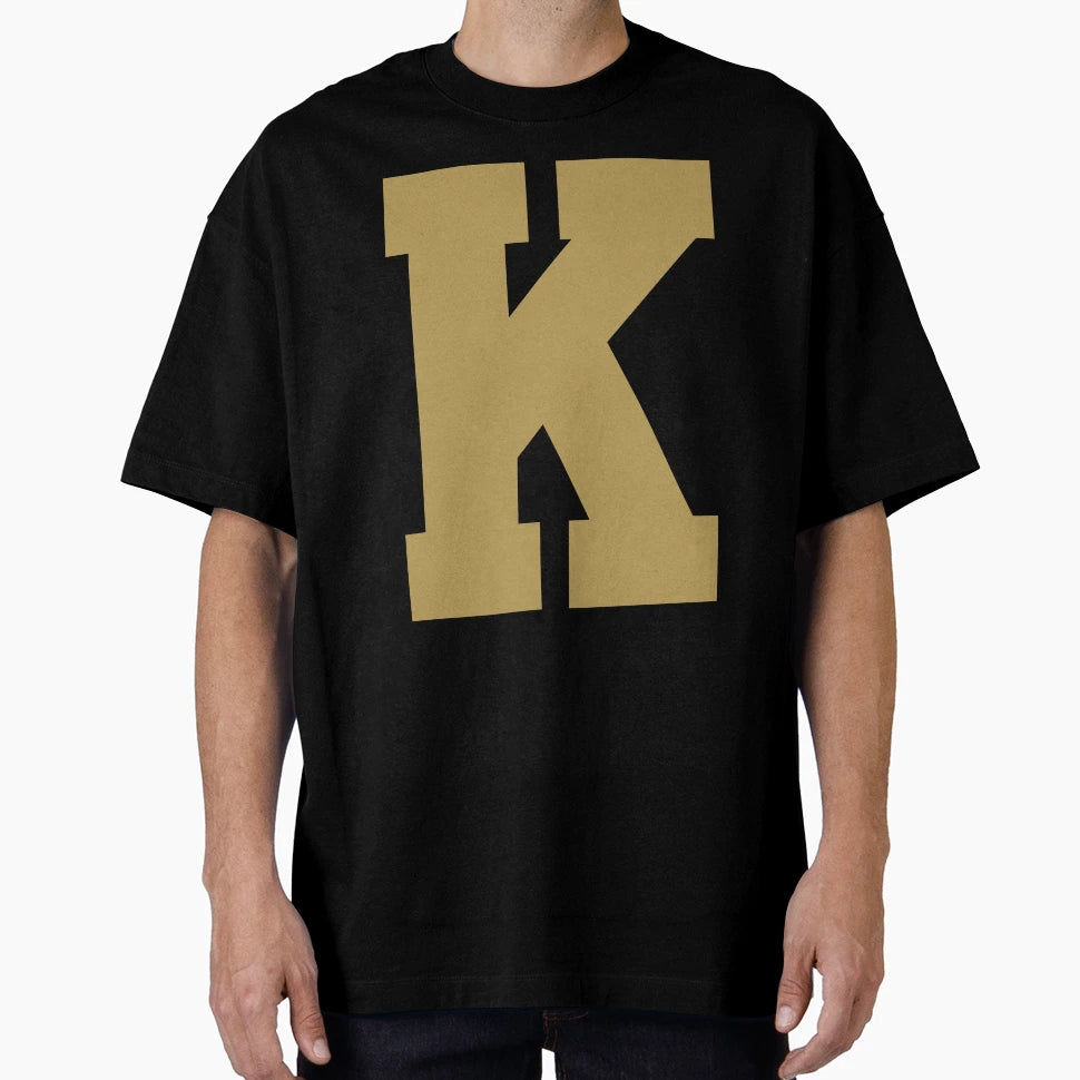 Alphabet Gold K Sports Letter K T-Shirt - Custom Art Print for Adults - T-Shirt, Sweatshirt, Hoodie