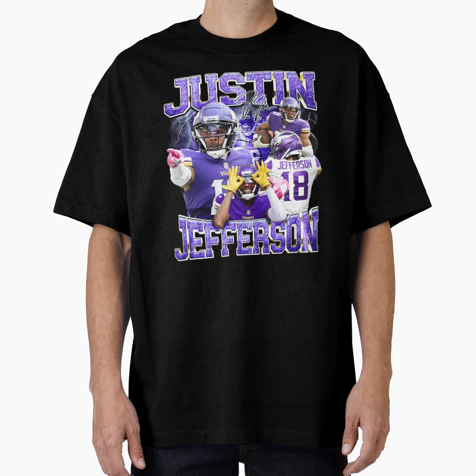 Justins Jeffersons Football Player T-Shirt - Trendy Graphic for Adults - T-Shirt, Sweatshirt, Hoodie