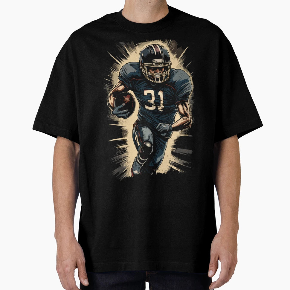 Football Player Portrait Abstract Vector T-Shirt - Unique Graphic Unisex - T-Shirt, Sweatshirt, Hoodie