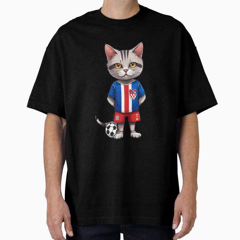 CROATIA Sports Team: a Cat wearing colours of - Adult & Kids T-Shirts, Sweatshirts & Hoodies apparel design preview 1