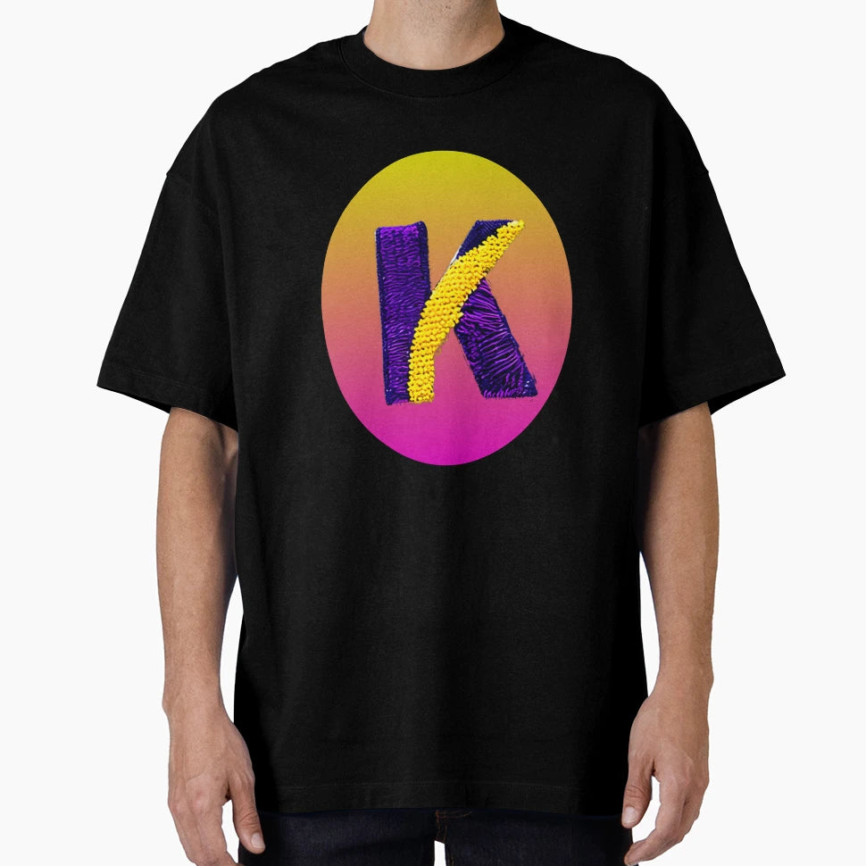 Letter K Monogram Typography T-Shirt - Fun Novelty Design Men Women - T-Shirt, Sweatshirt, Hoodie