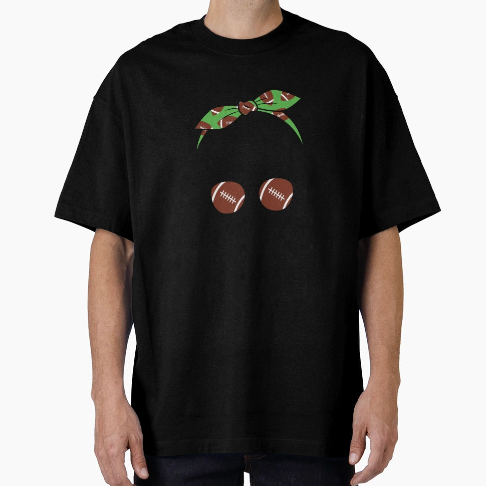 Football Mom Messy Bun T-Shirt - Trendy Graphic Men Women - T-Shirt, Sweatshirt, Hoodie