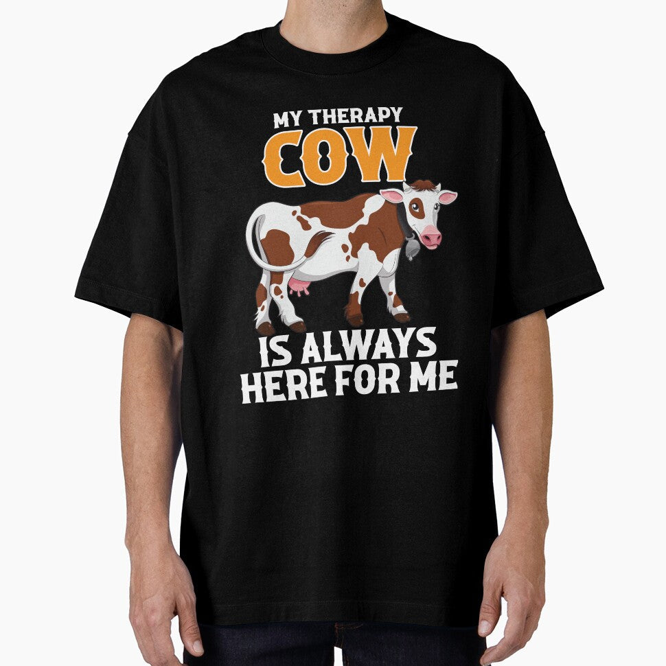 My therapy cow is always here for me by reginaturner - Adult & Kids T-Shirts, Sweatshirts & Hoodies apparel design preview 1