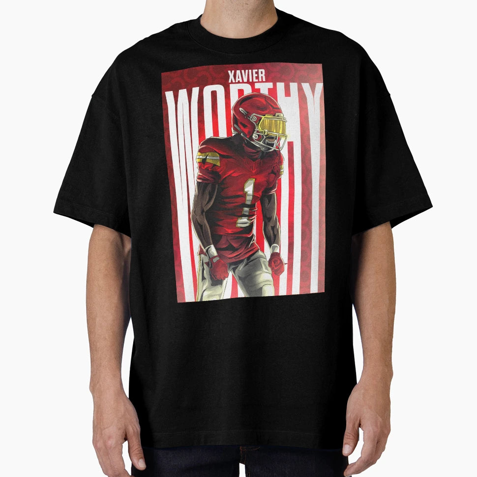 Chiefs Wide Reciever Xavier Worthy T-Shirt - Graphic Print for Adults - T-Shirt, Sweatshirt, Hoodie