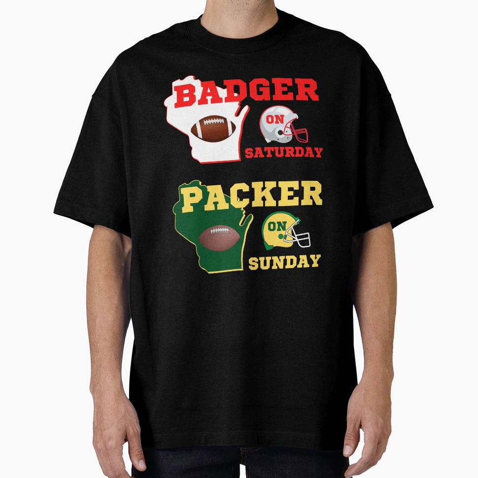 Badger Saturday Packer Sunday T-Shirt - Trendy Graphic Unisex - T-Shirt, Sweatshirt, Hoodie