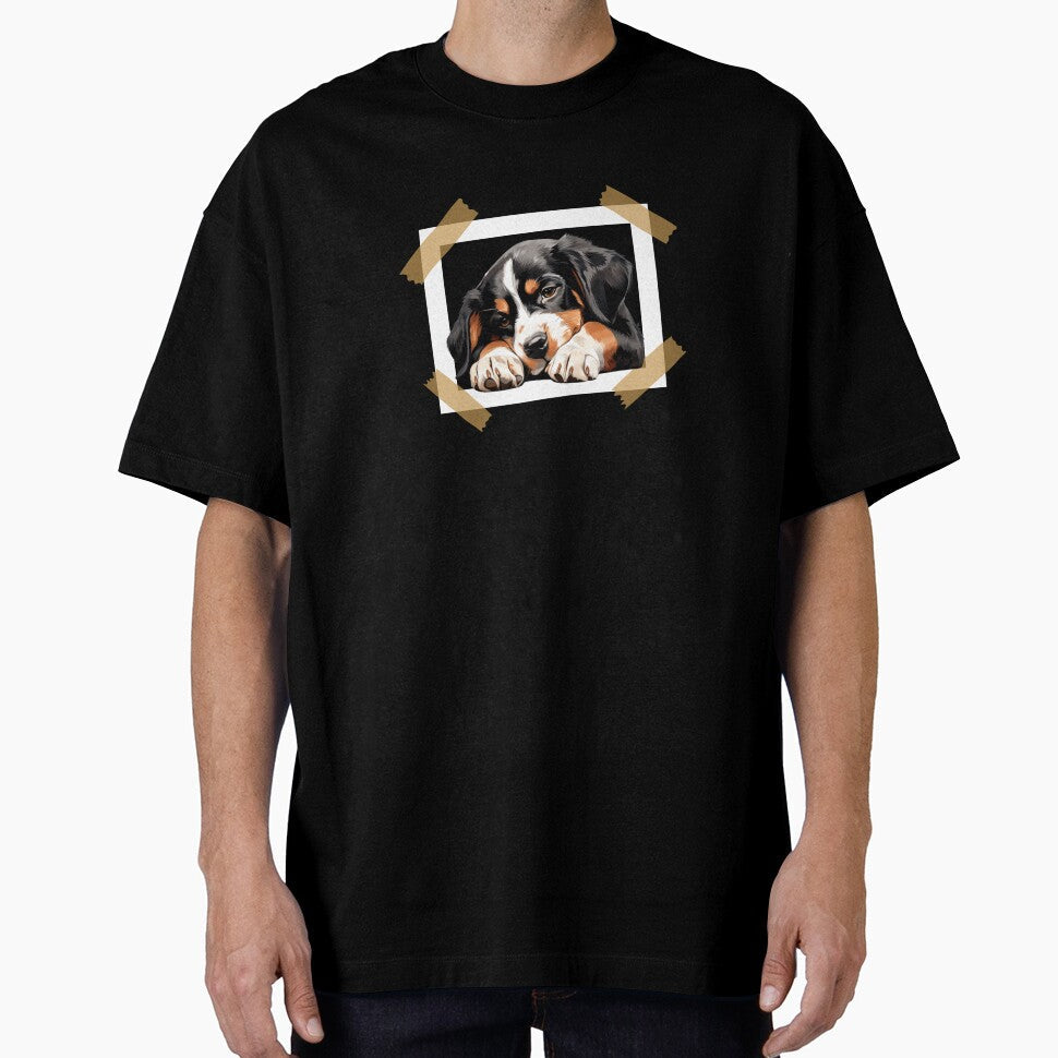 Entlebucher Mountain Puppy Sleeping by TheAnimalZ00 - Adult & Kids T-Shirts, Sweatshirts & Hoodies apparel design preview 1
