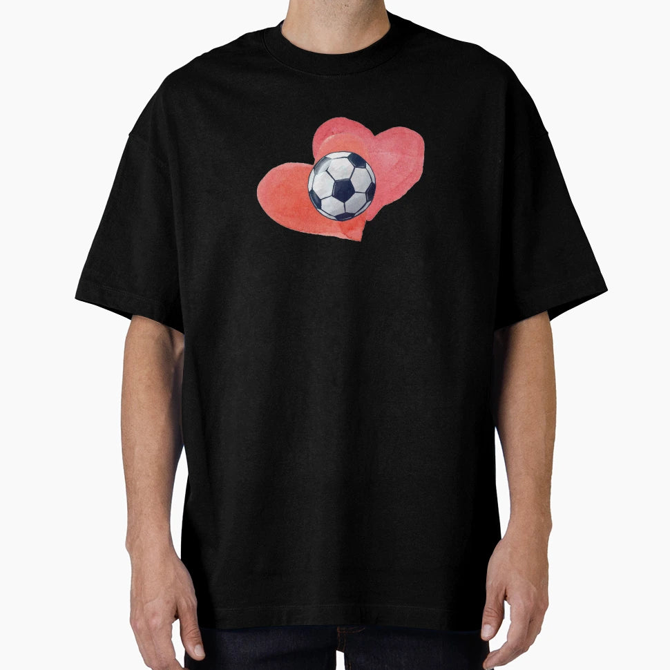 Soccer Watercolor Heart Player T-Shirt - Fun Novelty Design for Adults - T-Shirt, Sweatshirt, Hoodie