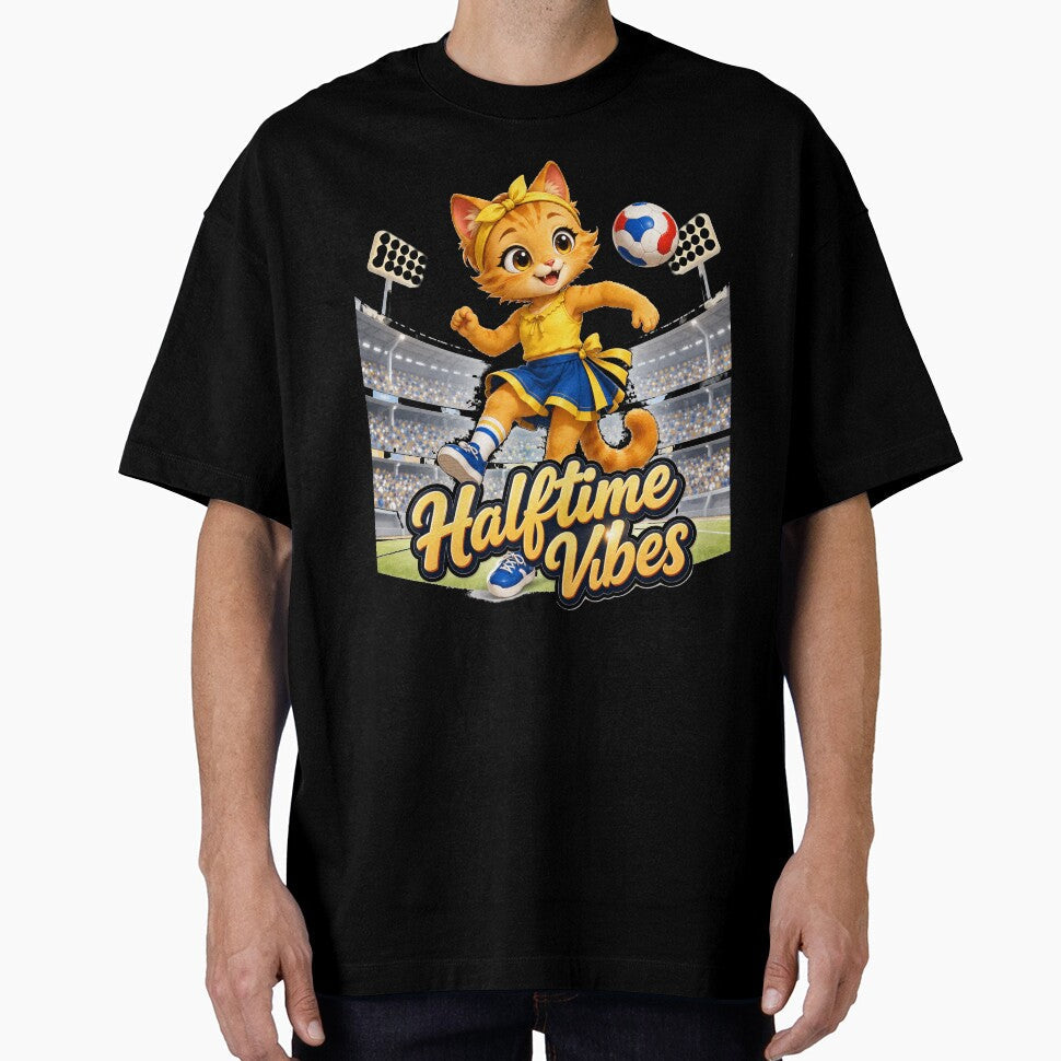 Halftime Vibes Soccer Cat by yasmh - Adult & Kids T-Shirts, Sweatshirts & Hoodies apparel design preview 1
