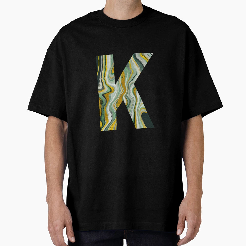Copy Letter K Marble Font T-Shirt - Casual Everyday Wear Unisex - T-Shirt, Sweatshirt, Hoodie