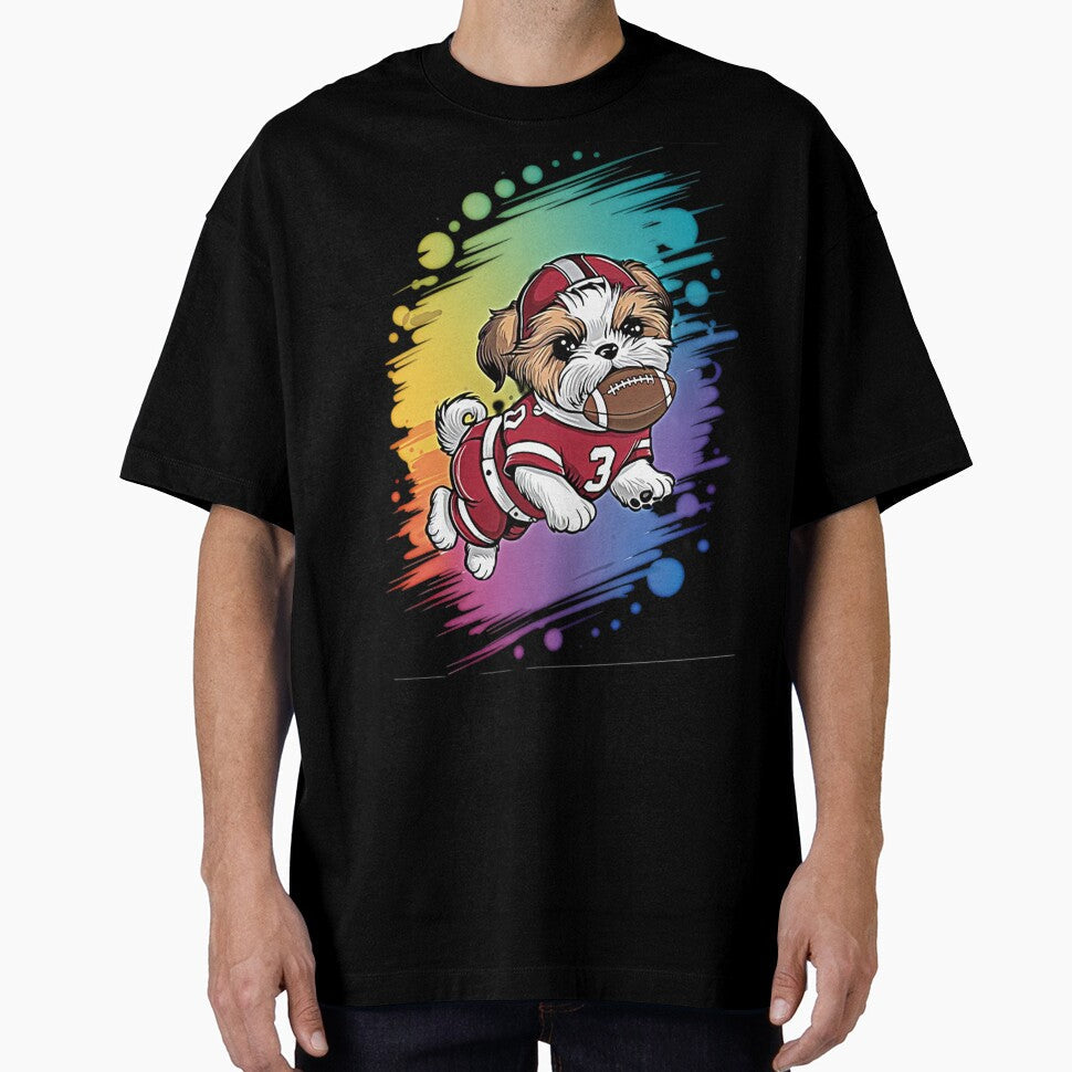 Shih Tzu Puppy Playing Football by likbatonboot - Adult & Kids T-Shirts, Sweatshirts & Hoodies apparel design preview 1