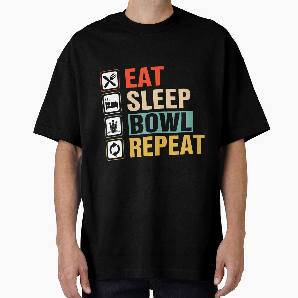Eat Sleep Bowl Repeat T-Shirt - Minimalist Print Unisex - T-Shirt, Sweatshirt, Hoodie