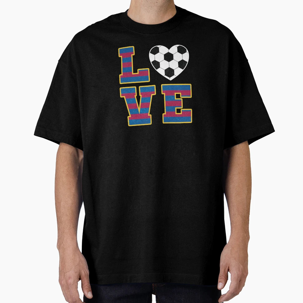 Barcelona Femeni Love Football Heart T-Shirt - Trendy Graphic for Adults - T-Shirt, Sweatshirt, Hoodie