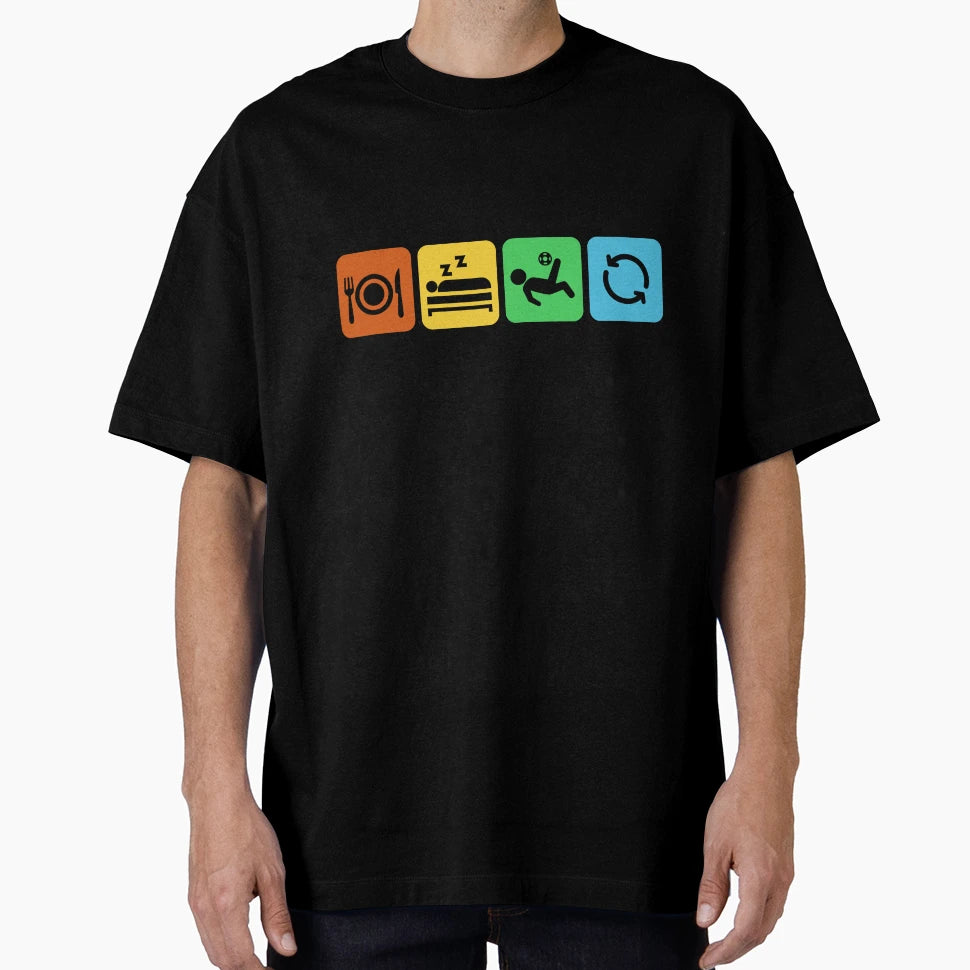 Eat Sleep Soccer And Repeat Football T-Shirt - Custom Art Print for Adults - T-Shirt, Sweatshirt, Hoodie