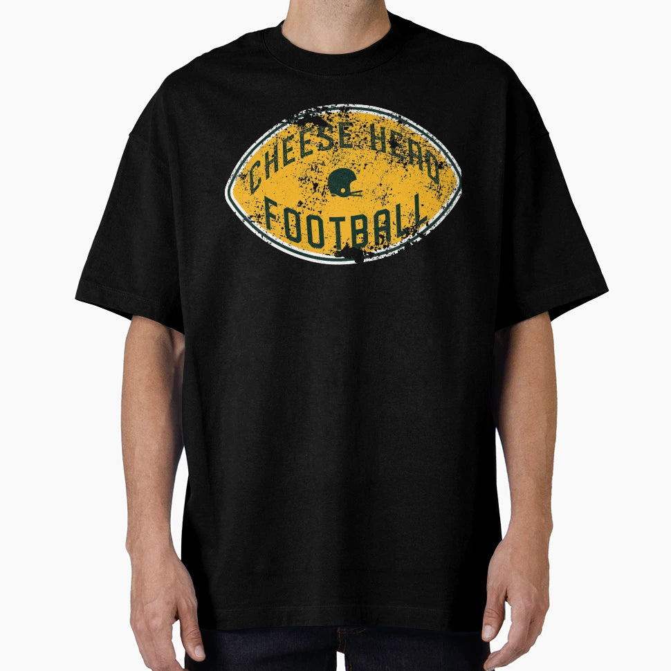Cheese Head Football T-Shirt - Novelty Apparel for Adults - T-Shirt, Sweatshirt, Hoodie