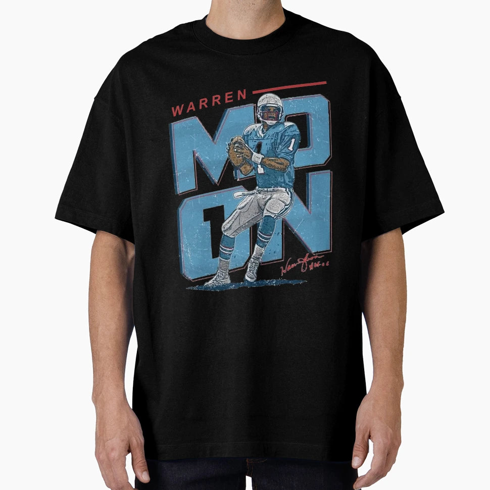 Warren Moon Houston Throwbacks S T-Shirt - Aesthetic Graphic for Adults - T-Shirt, Sweatshirt, Hoodie
