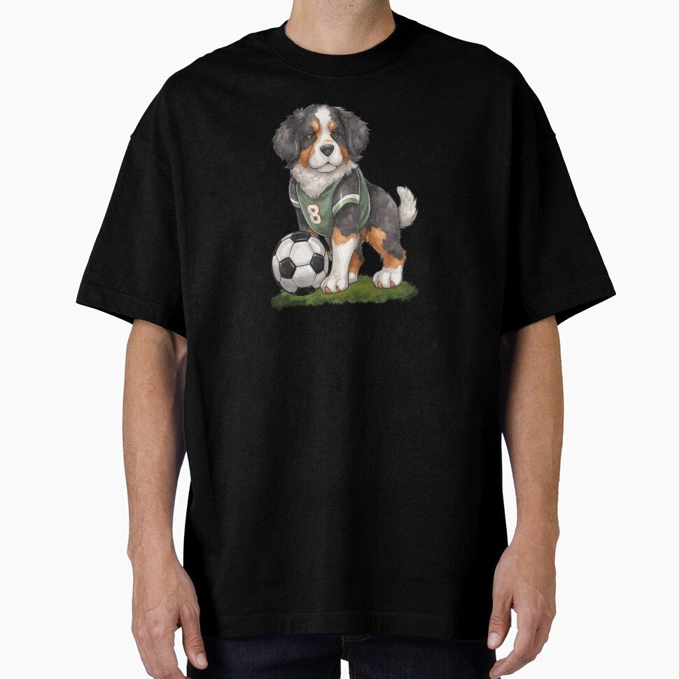 Buldog dog Playing Soccer by Playful Strokes pom@pom - Adult & Kids T-Shirts, Sweatshirts & Hoodies apparel design preview 1