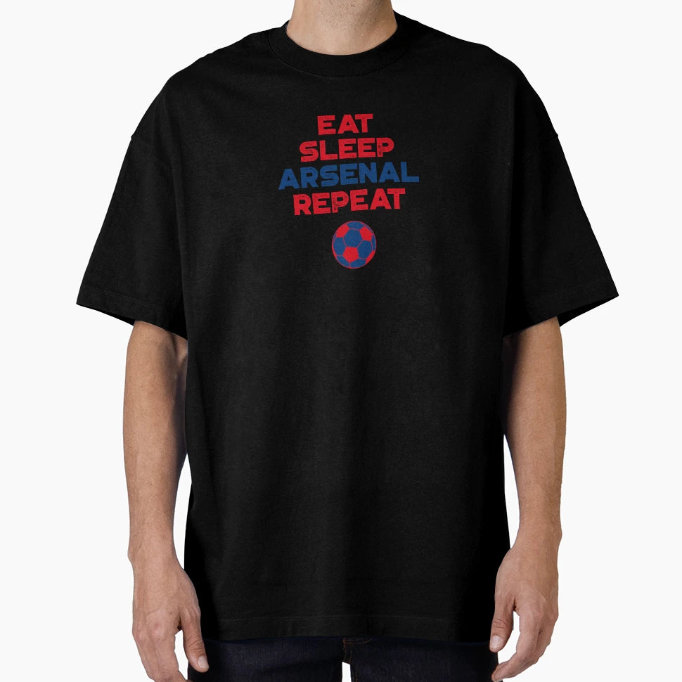 Eet Sleep Arsenal Repeat Football Colors T-Shirt - Streetwear Style Unisex - T-Shirt, Sweatshirt, Hoodie