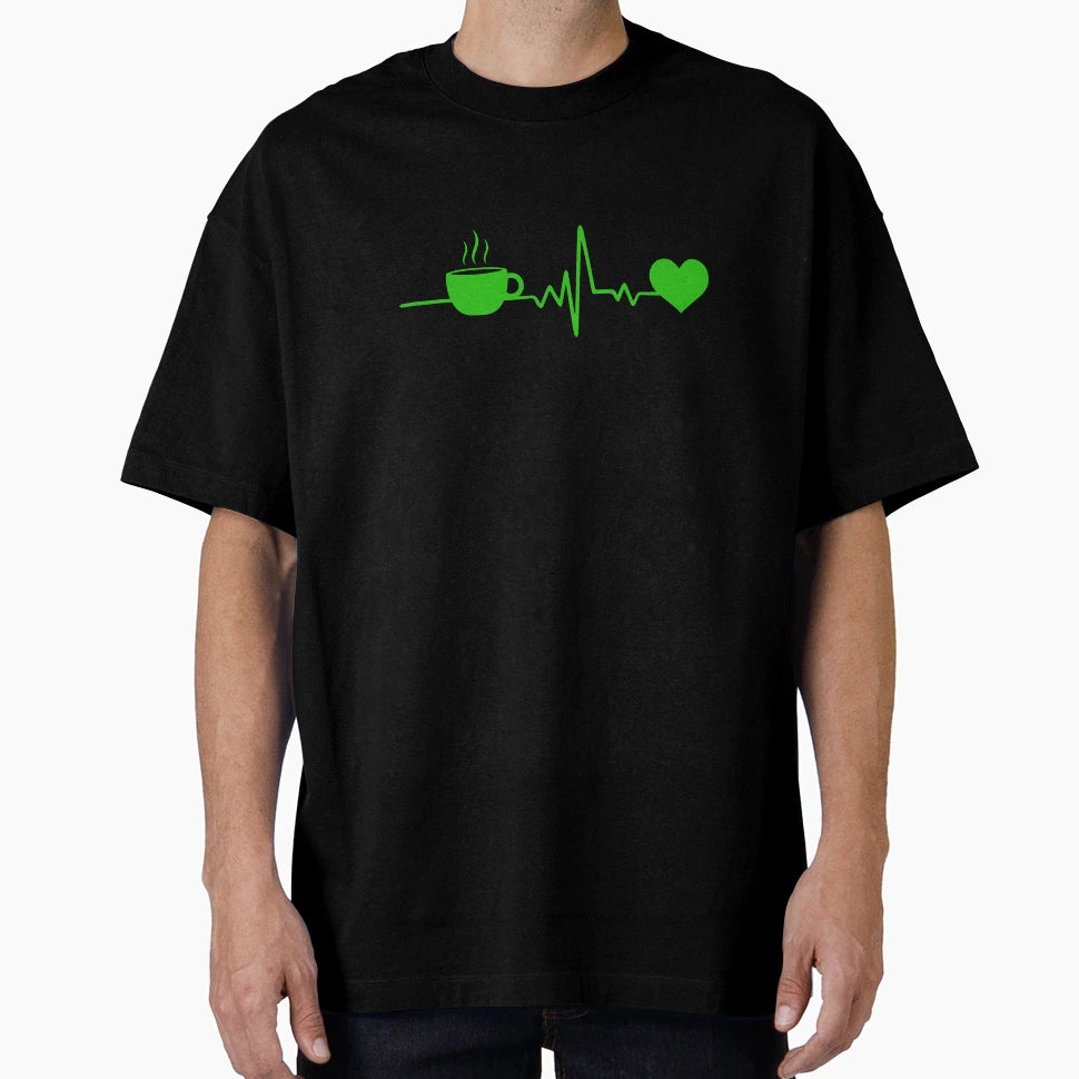 Morning Coffee Heartbeat T-Shirt - Unique Graphic Unisex - T-Shirt, Sweatshirt, Hoodie