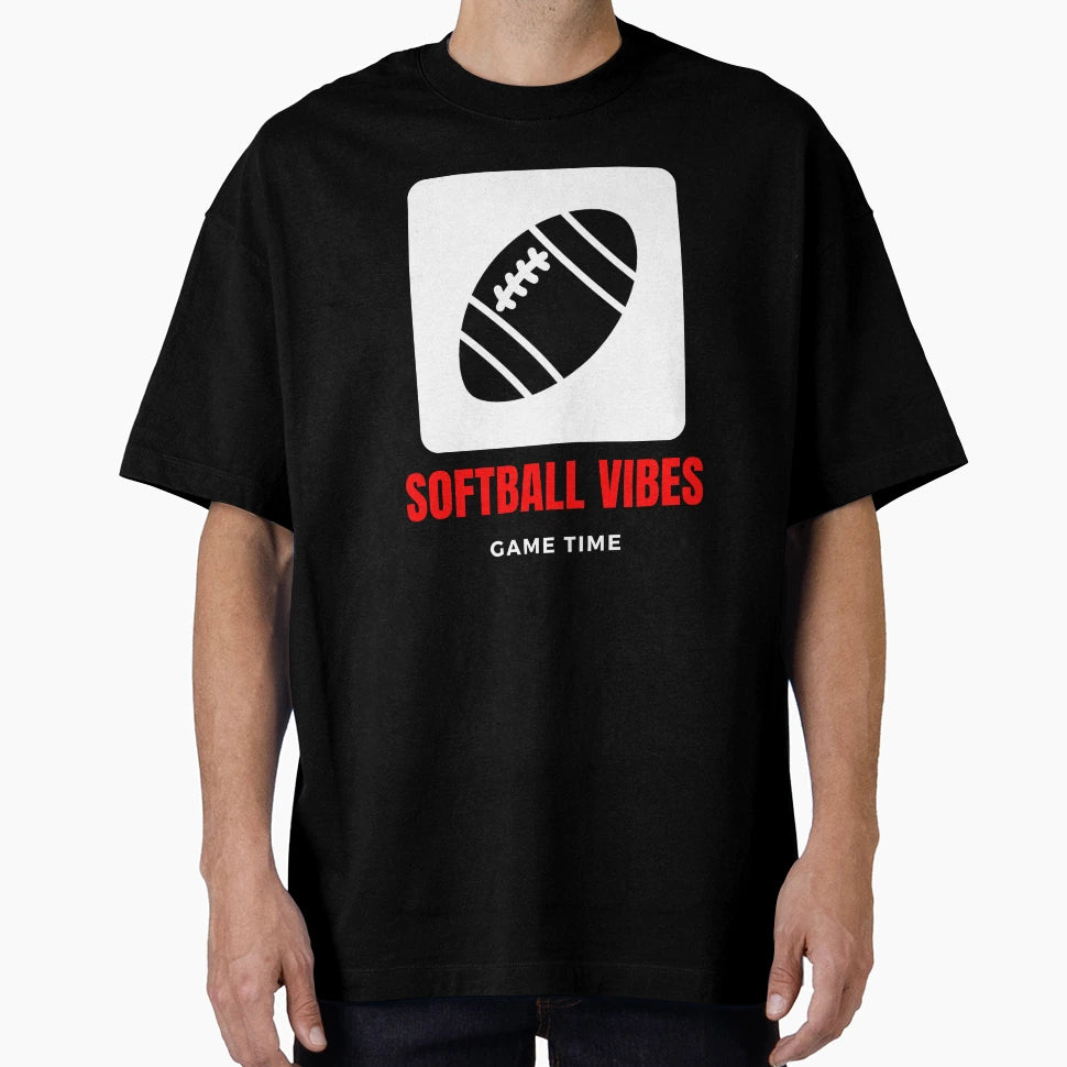 Softball Vibes Game Time Funny T-Shirt - Novelty Apparel for Adults - T-Shirt, Sweatshirt, Hoodie