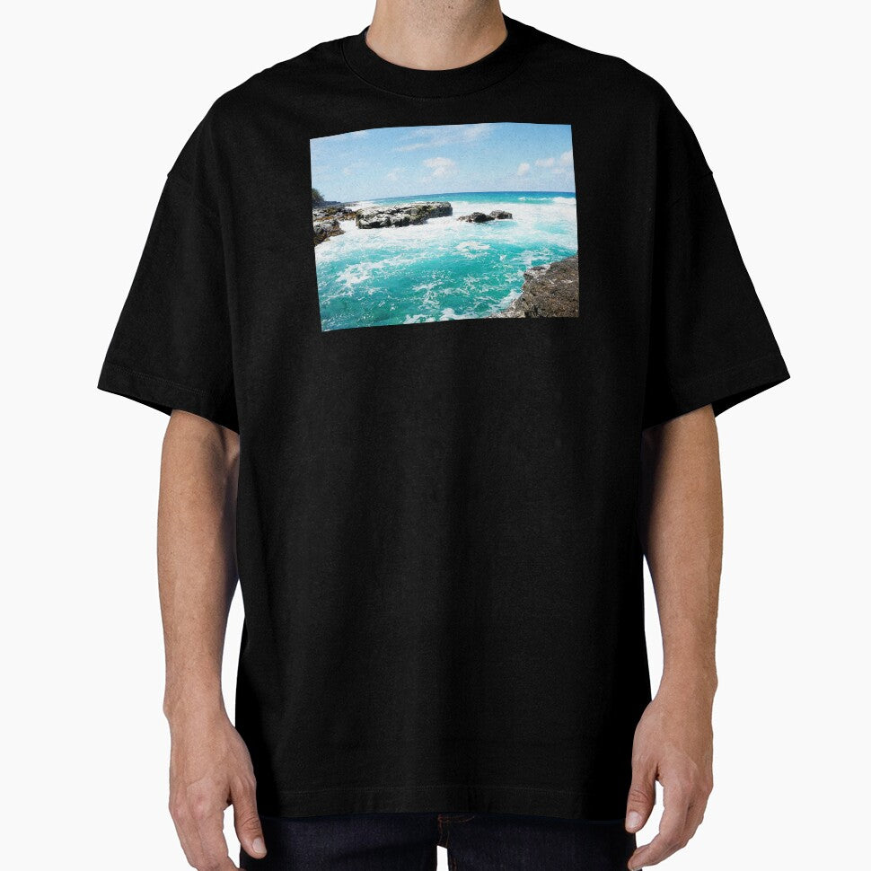 Blue Ocean Waves Teal Hawaii Kauai Island Summer - Adult & Kids T-Shirts, Sweatshirts & Hoodies apparel design preview 1
