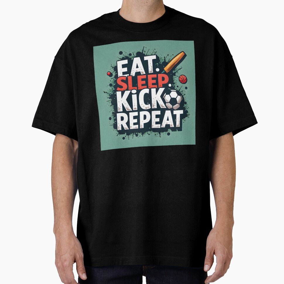 Eat Sleep Soccer Repeat Football Lover Art by nhk999 - Adult & Kids T-Shirts, Sweatshirts & Hoodies apparel design preview 1