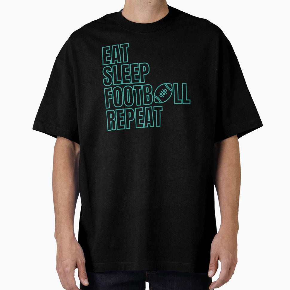 Eat Sleep Football Repeat T-Shirt - Minimalist Print for Adults - T-Shirt, Sweatshirt, Hoodie