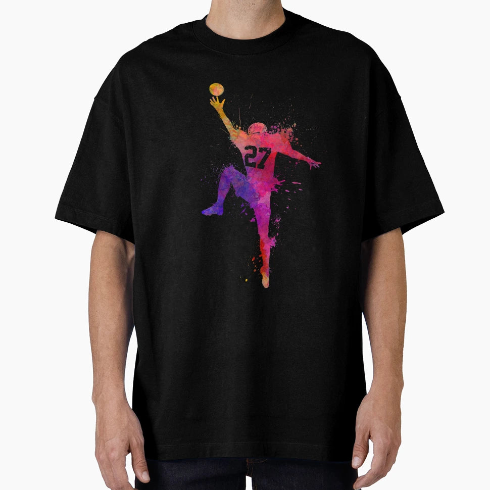 American Football Player Catching T-Shirt - Graphic Print for Adults - T-Shirt, Sweatshirt, Hoodie