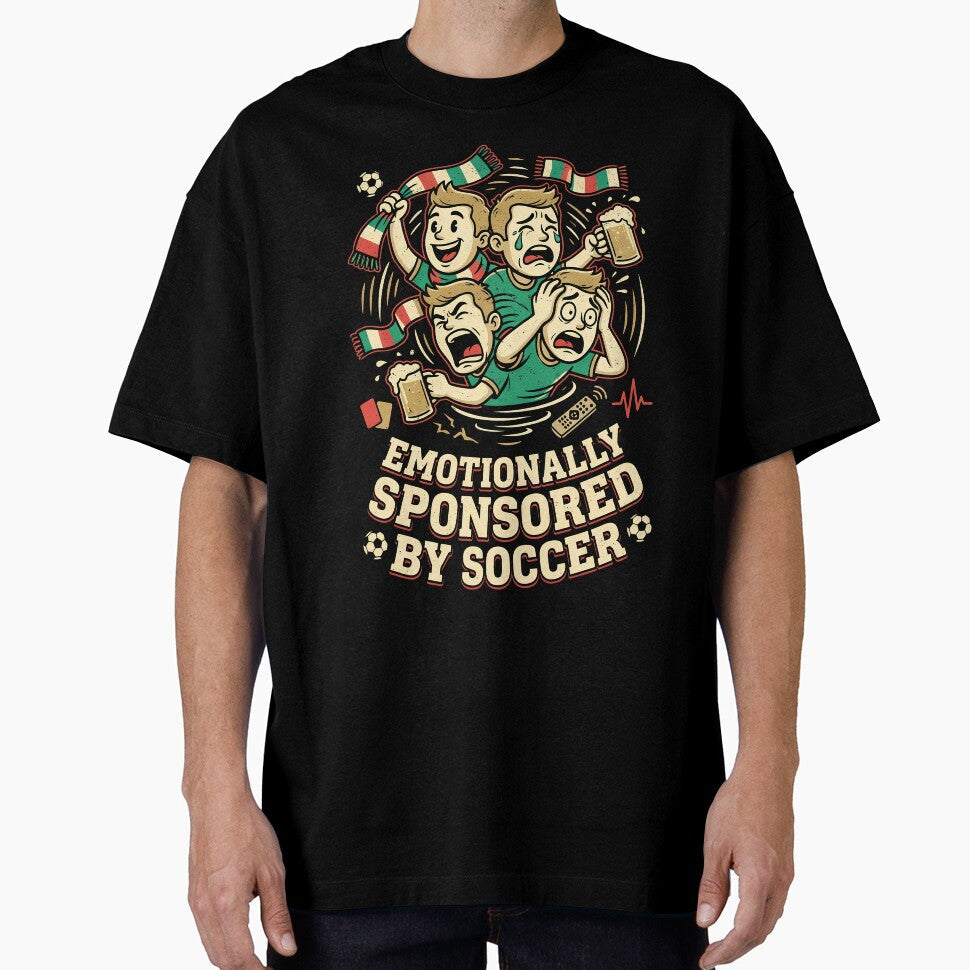 Emotionally Sponsored by Soccer Funny Retro Football - Adult & Kids T-Shirts, Sweatshirts & Hoodies apparel design preview 1
