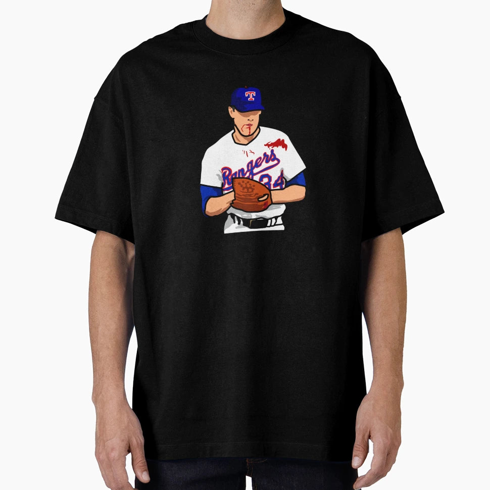 Nolan Ryan Bloody Lip T-Shirt - Custom Art Print for Adults - T-Shirt, Sweatshirt, Hoodie