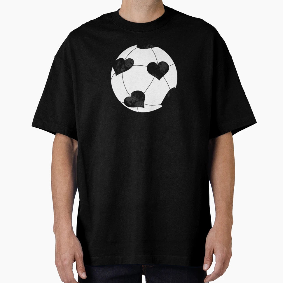 Football Ball Hearts T-Shirt - Trendy Graphic Unisex - T-Shirt, Sweatshirt, Hoodie