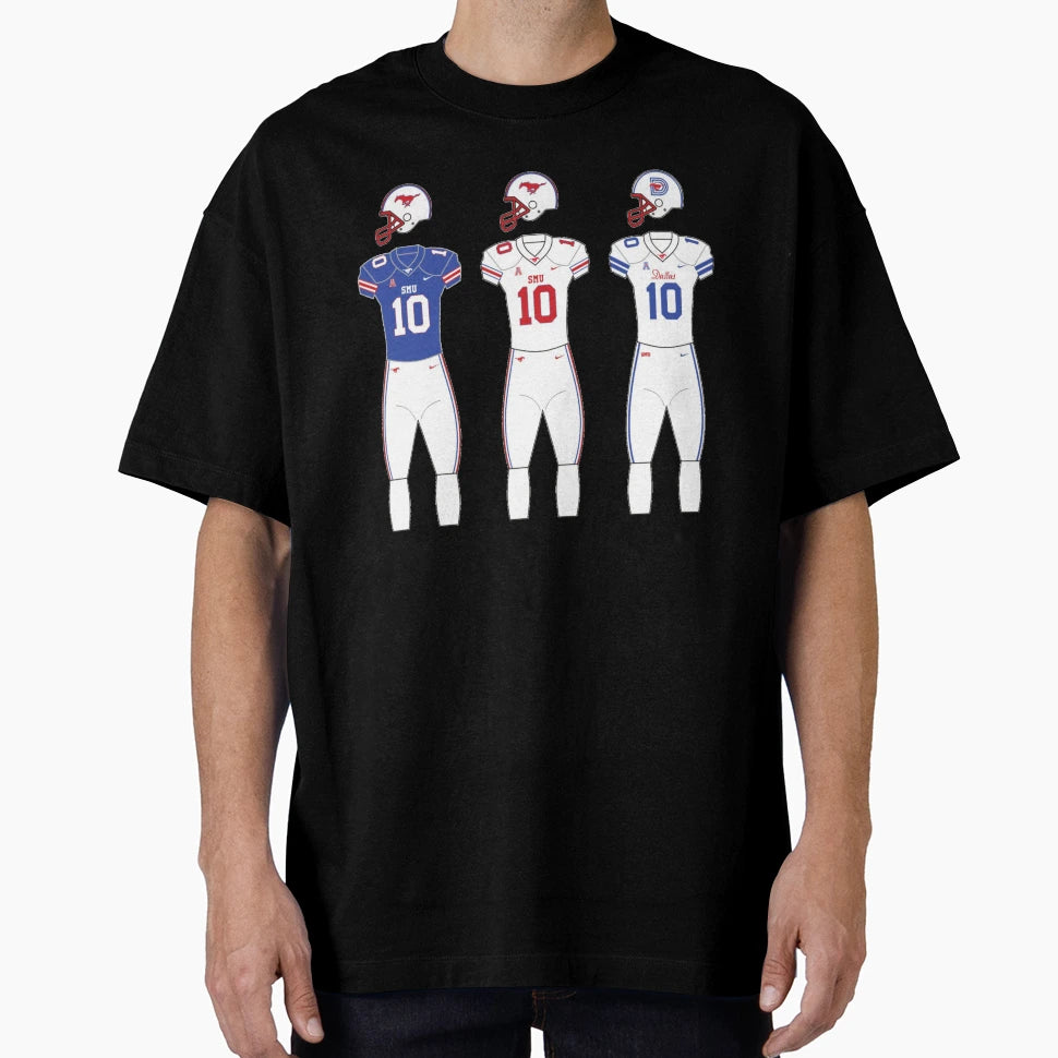 Smu Football Uniforms T-Shirt - Custom Art Print Men Women - T-Shirt, Sweatshirt, Hoodie
