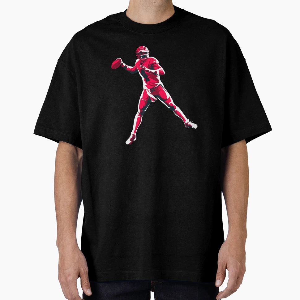 American Football Quarterback Pass T-Shirt - Graphic Print Unisex - T-Shirt, Sweatshirt, Hoodie