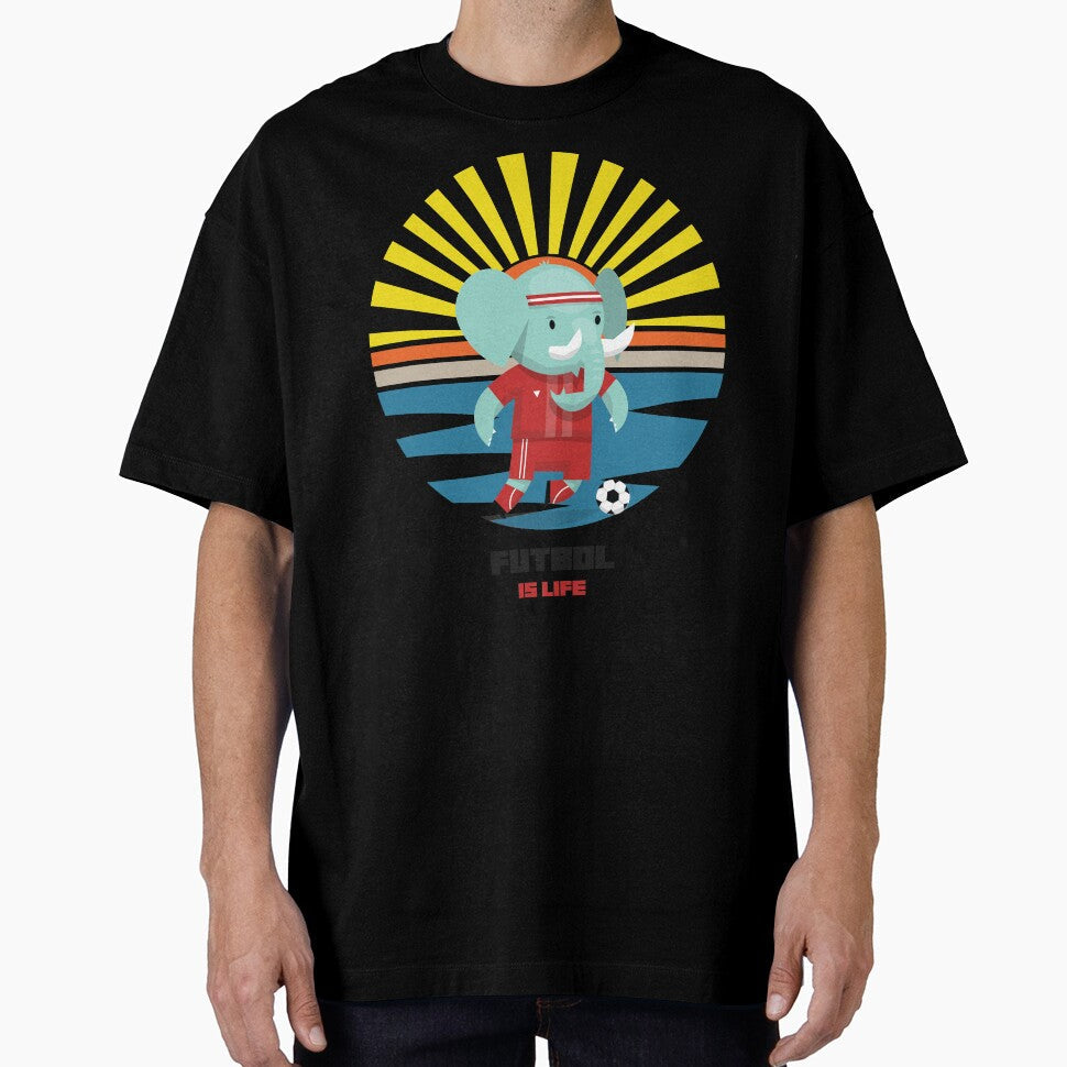 Futbol Is Life Elephant Soccer Star by TheWildFlix - Adult & Kids T-Shirts, Sweatshirts & Hoodies apparel design preview 1