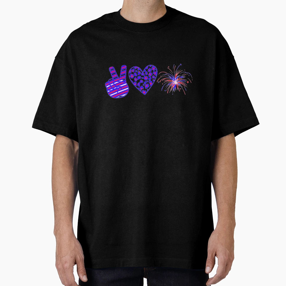 Peace Love Fireworks T-Shirt - Aesthetic Graphic Men Women - T-Shirt, Sweatshirt, Hoodie