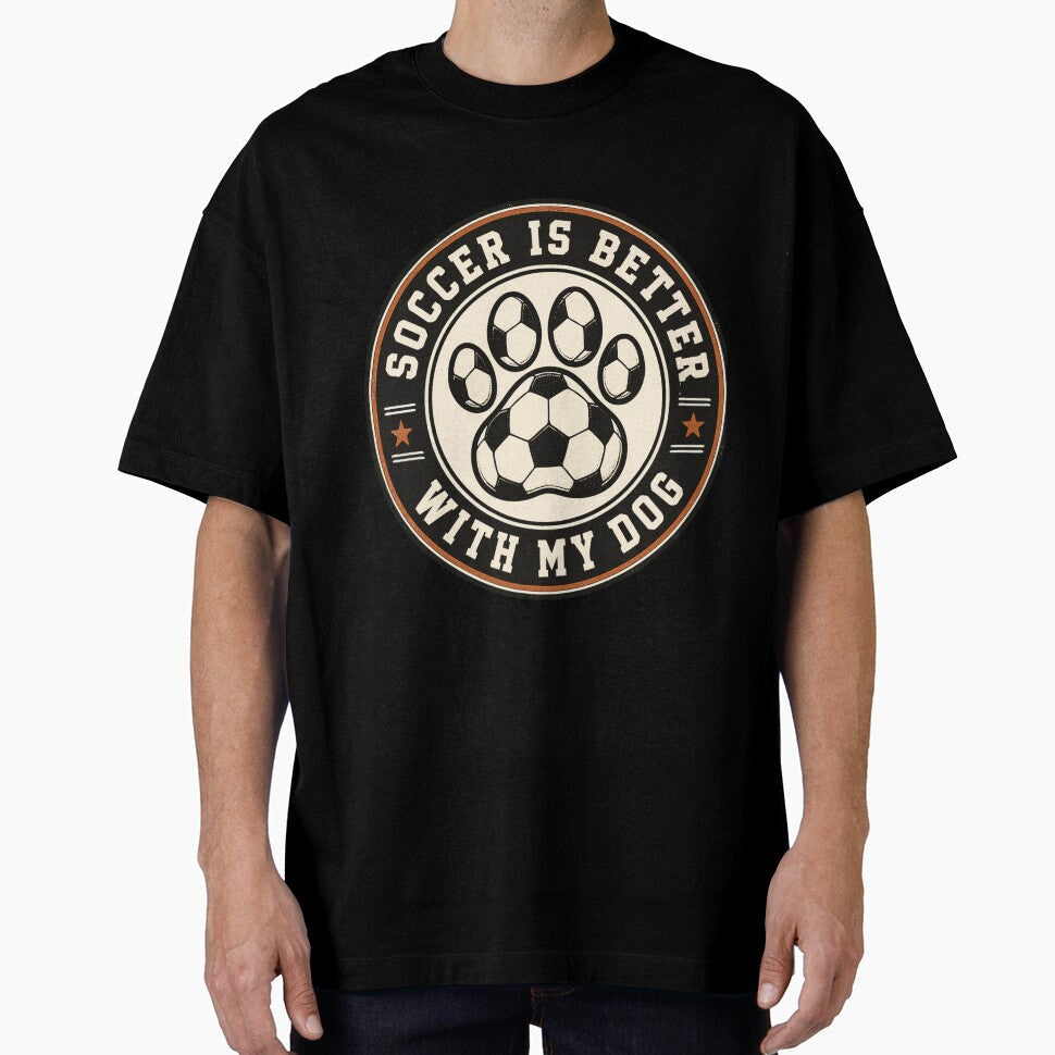 Soccer is better with my dog by PawFitt - Adult & Kids T-Shirts, Sweatshirts & Hoodies apparel design preview 1
