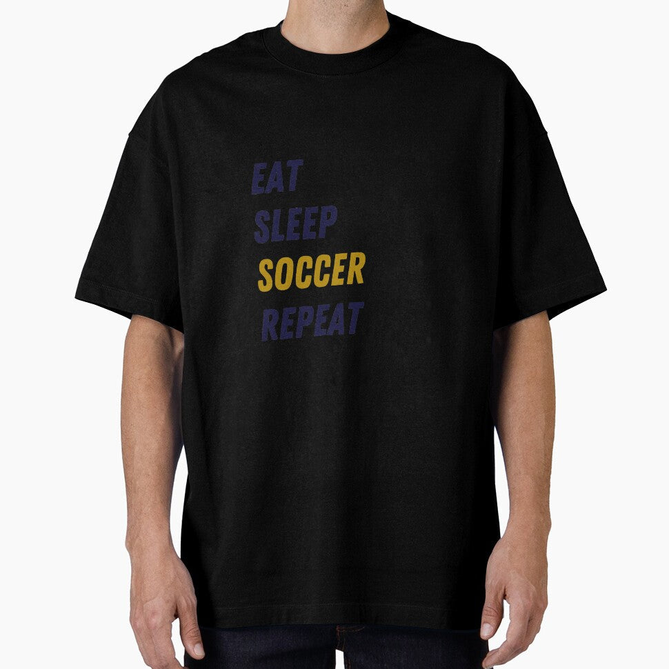 Eat sleep soccer repeat by DeltaDesigns037 - Adult & Kids T-Shirts, Sweatshirts & Hoodies apparel design preview 1