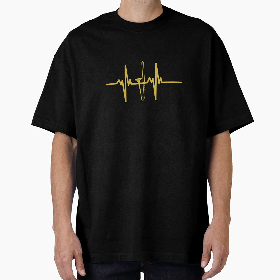 Trombone Heartbeat Trombone Player T-Shirt - Casual Everyday Wear Men Women - T-Shirt, Sweatshirt, Hoodie