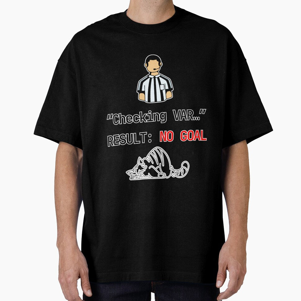 Checking VAR No Goal Funny Soccer Cat Meme Football - Adult & Kids T-Shirts, Sweatshirts & Hoodies apparel design preview 1
