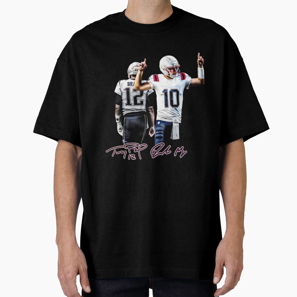 New England Football TB And Drake Maye T-Shirt - Graphic Print for Adults - T-Shirt, Sweatshirt, Hoodie