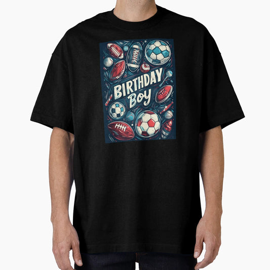 Birthday Sports Balls Themed T-Shirt - Novelty Apparel Men Women - T-Shirt, Sweatshirt, Hoodie