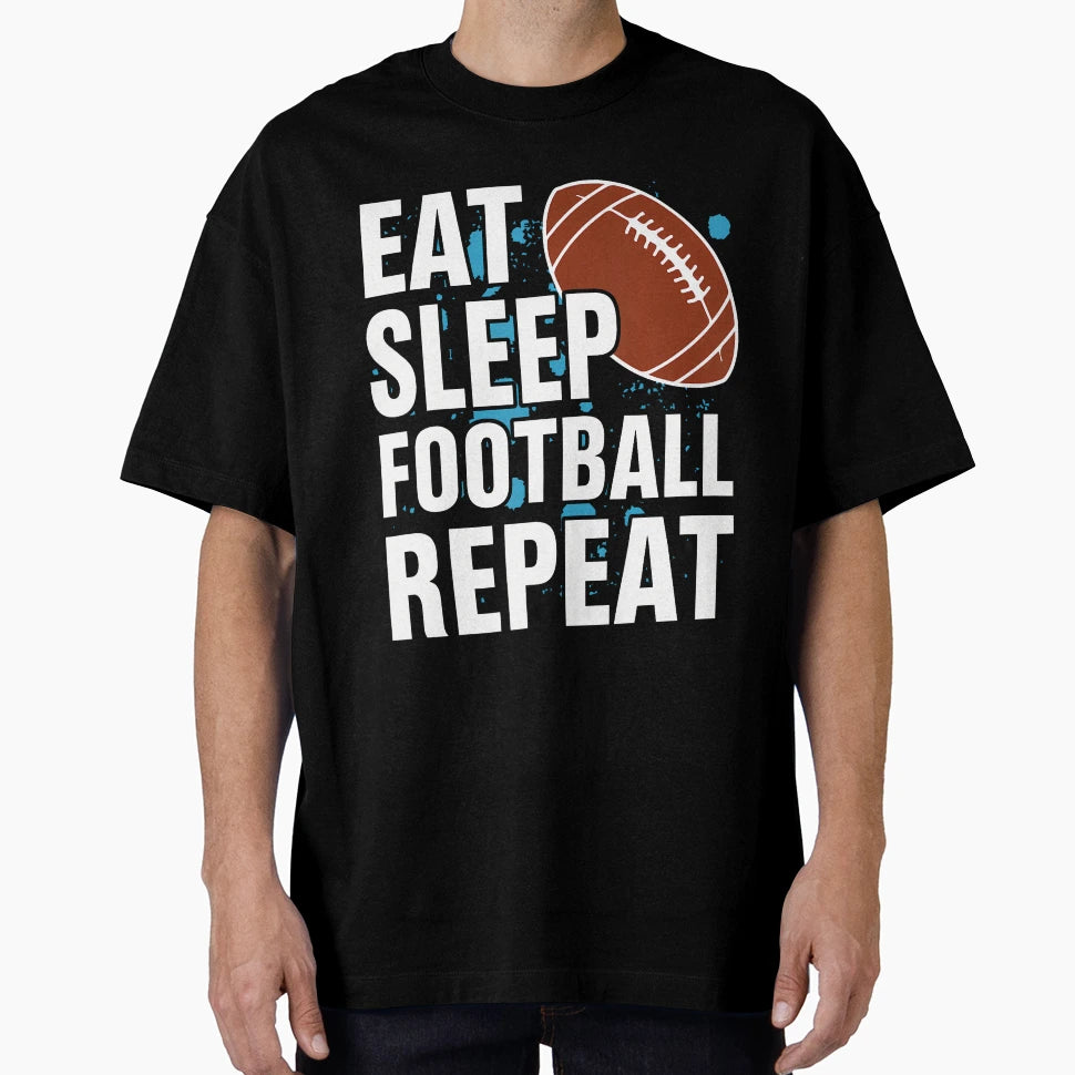 Eat Sleep Football Repeat T-Shirt - Minimalist Print for Adults - T-Shirt, Sweatshirt, Hoodie