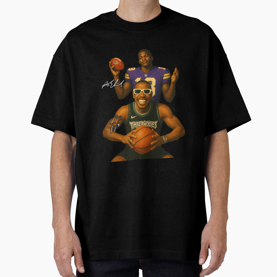 Anthony Edwards And JJ Minnesota T-Shirt - Custom Art Print Men Women - T-Shirt, Sweatshirt, Hoodie