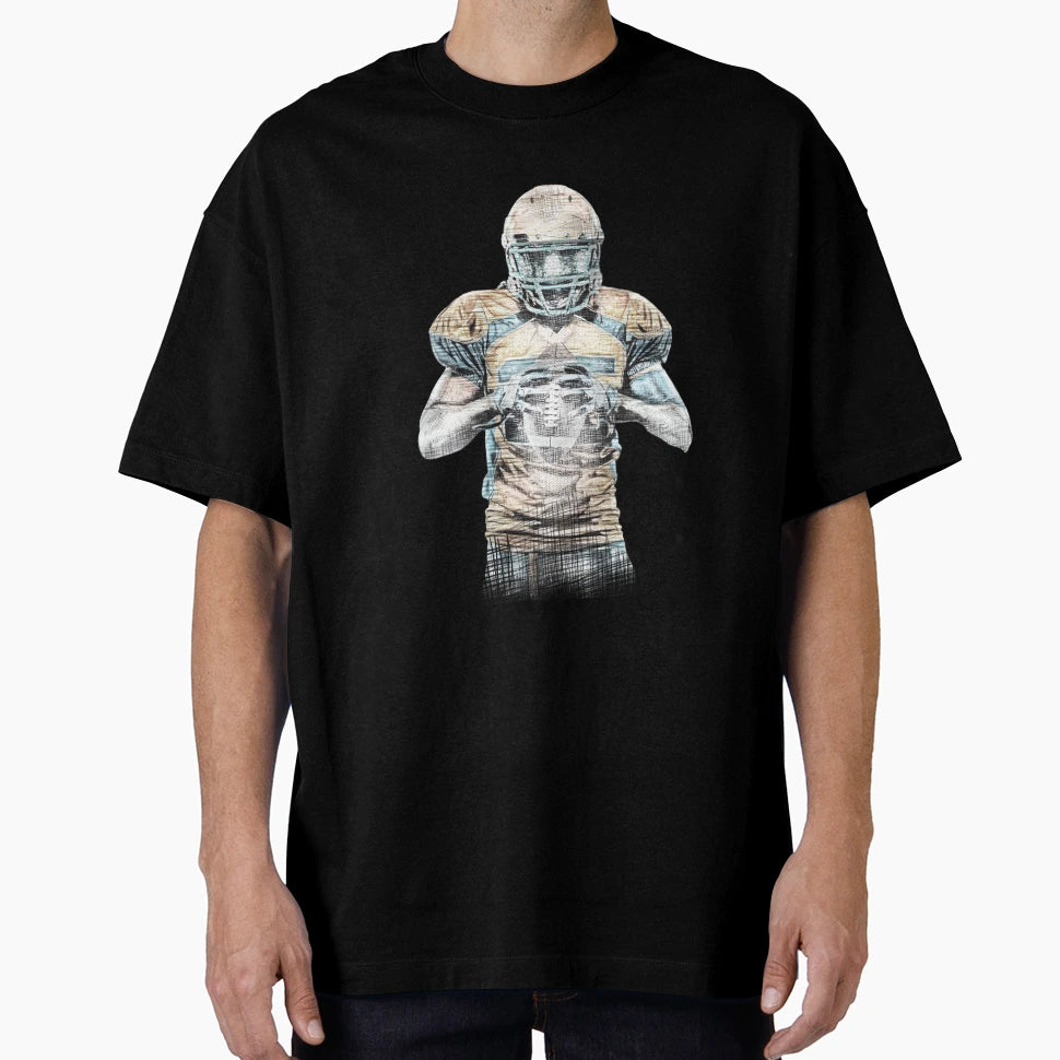 American Football Fine Art Sketch T-Shirt - Minimalist Print Men Women - T-Shirt, Sweatshirt, Hoodie