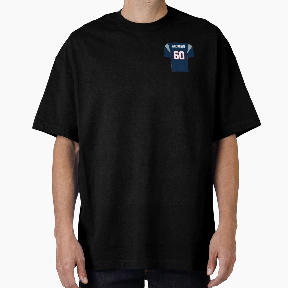 David Andrews Patriots Jersey T-Shirt - Novelty Apparel for Adults - T-Shirt, Sweatshirt, Hoodie