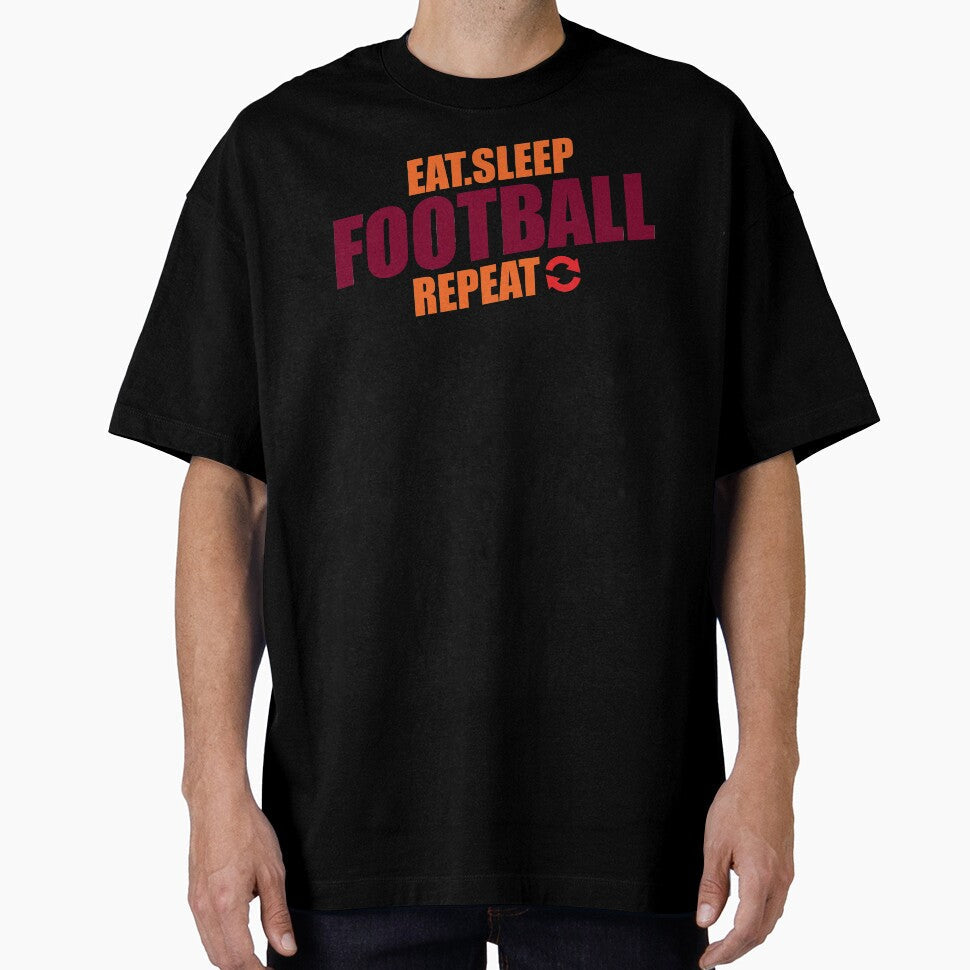 Eat Sleep Football Repeat Player Gift by - Adult & Kids T-Shirts, Sweatshirts & Hoodies apparel design preview 1