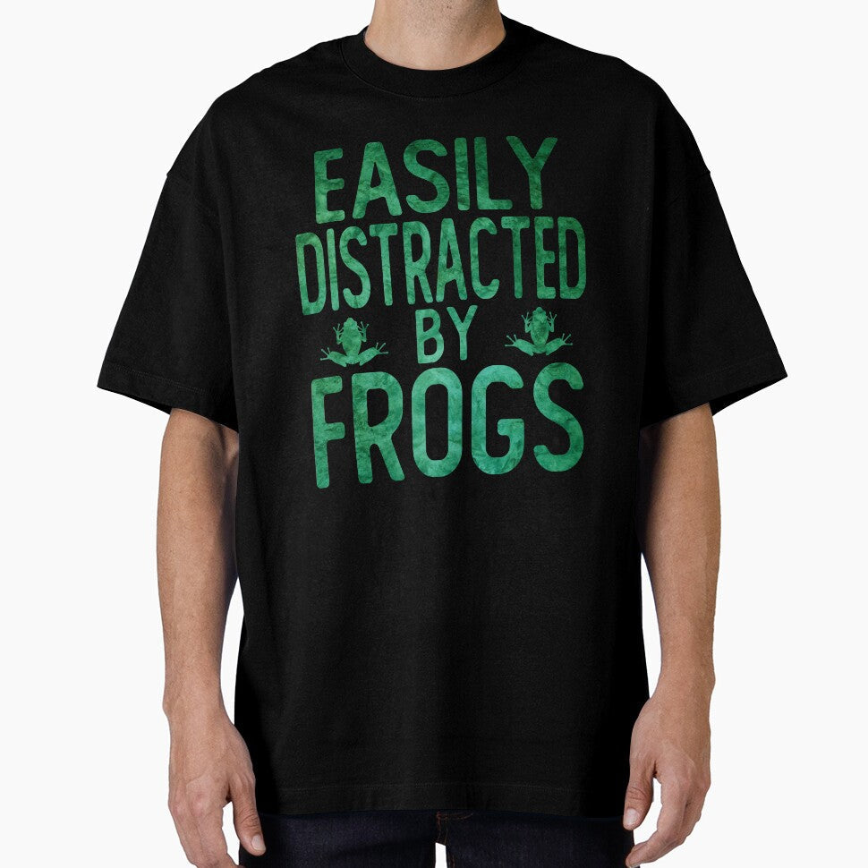Frog lover easily distracted by frogs alaechamlal - Adult & Kids T-Shirts, Sweatshirts & Hoodies apparel design preview 1