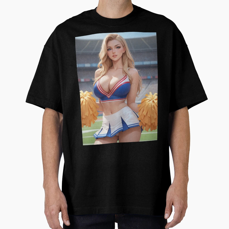 Cheerleader Anime Blonde Cheer T-Shirt - Casual Everyday Wear for Adults - T-Shirt, Sweatshirt, Hoodie