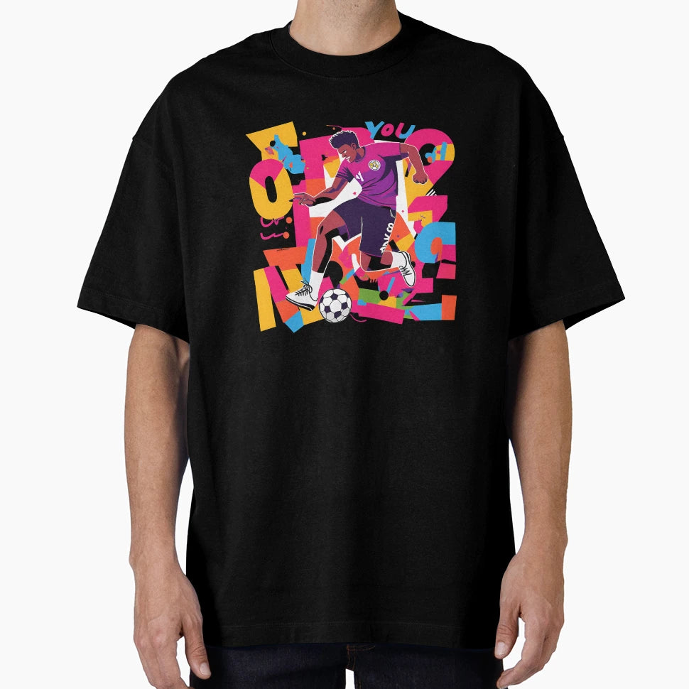 Dynamic Soccer Player Vibrant Pop Art T-Shirt - Custom Art Print Men Women - T-Shirt, Sweatshirt, Hoodie