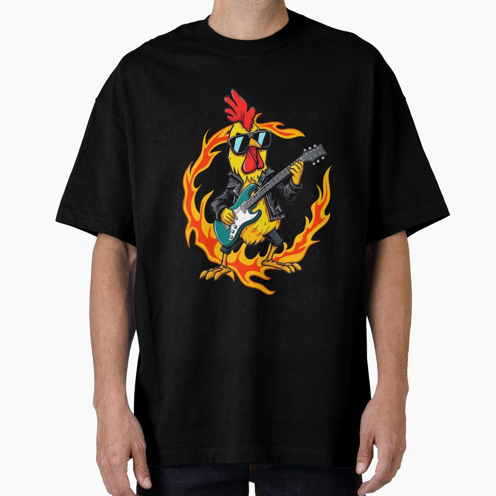 Flaming Rock Chicken by Ivy-Triggs - Adult & Kids T-Shirts, Sweatshirts & Hoodies apparel design preview 1