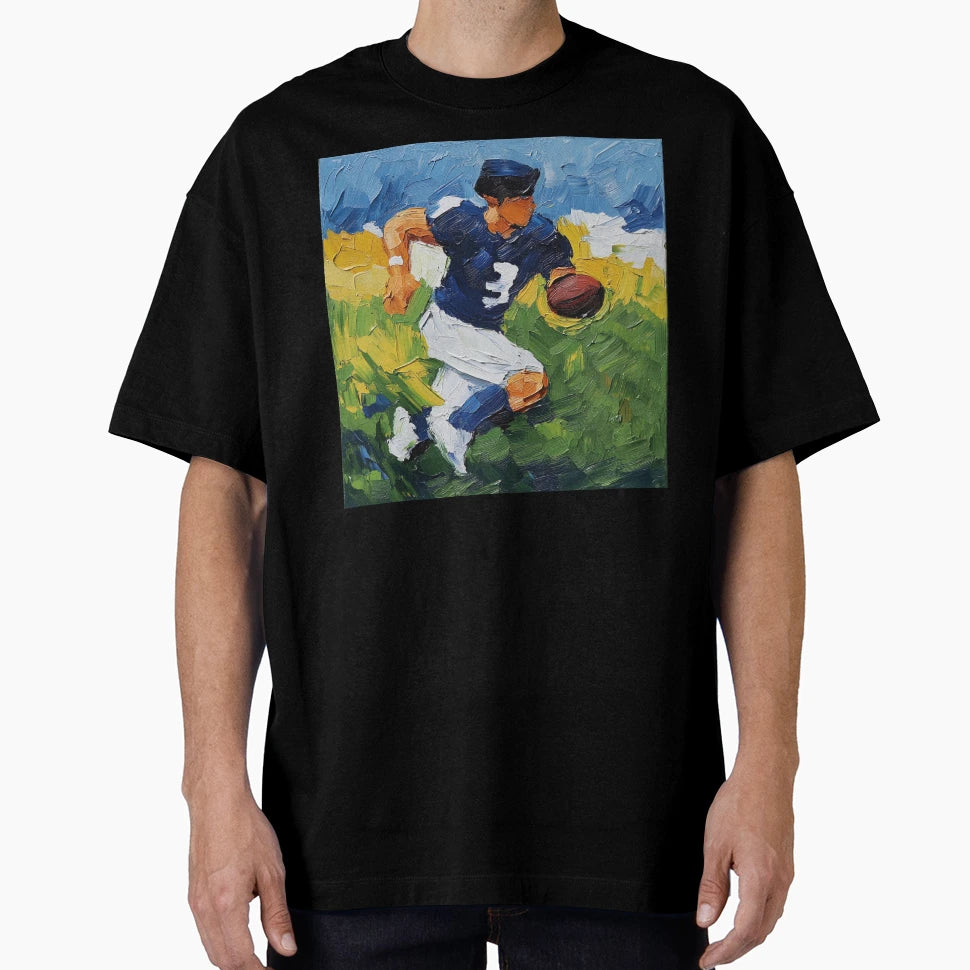 Football Player Post Impressionist T-Shirt - Graphic Print for Adults - T-Shirt, Sweatshirt, Hoodie